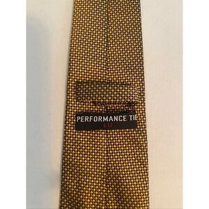LU Performance Tie‎ Mens Gold Black Micro Check Woven Necktie Professional